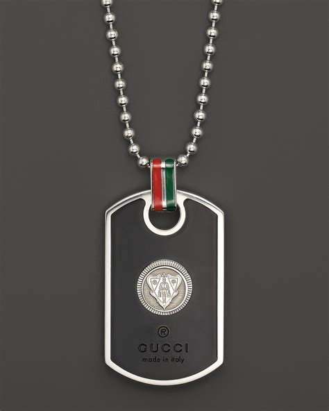 gucci dog tag necklace sterling silver|gucci dog collar and leash.